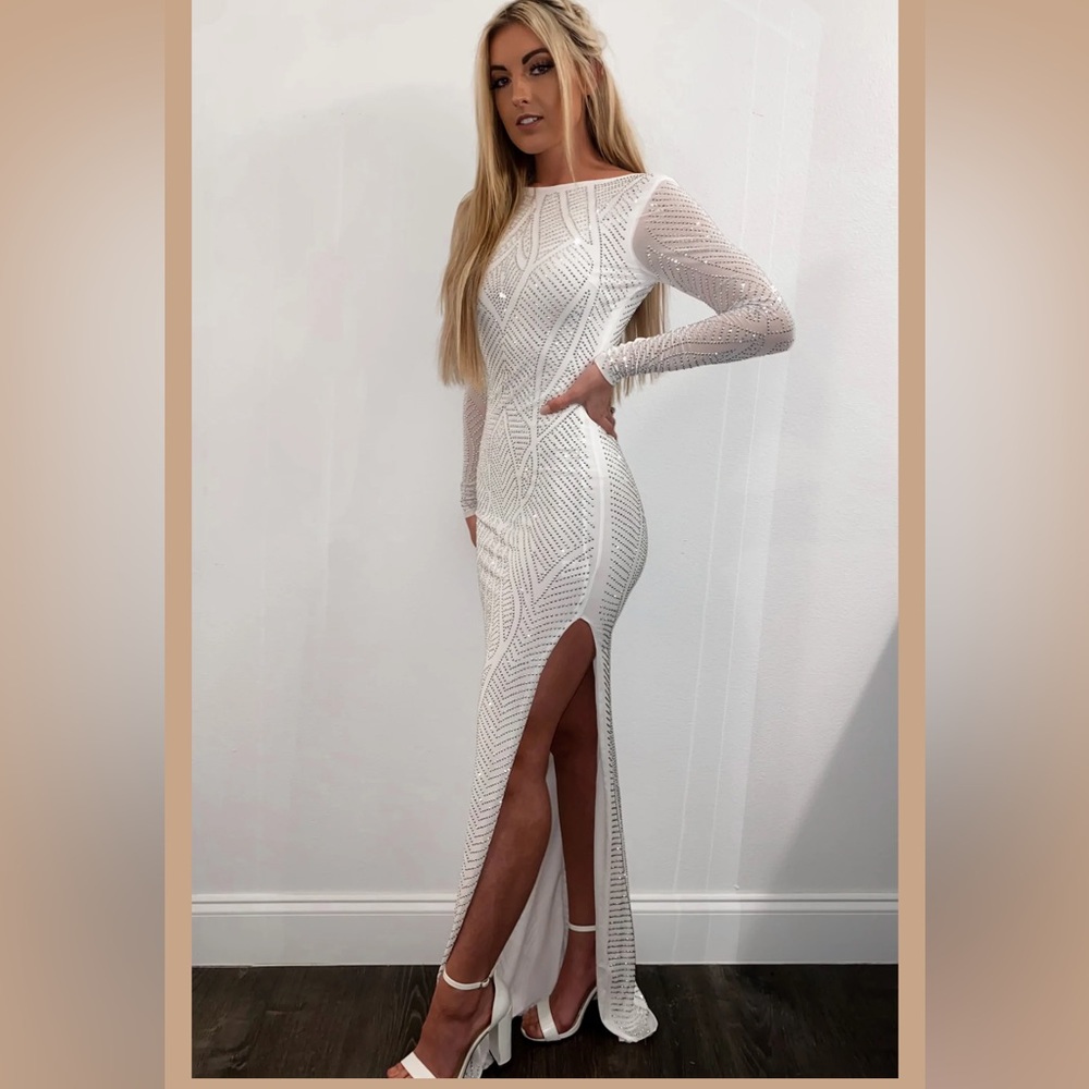 Punchy Blonde Brides Last Ride Rhinestone Dress